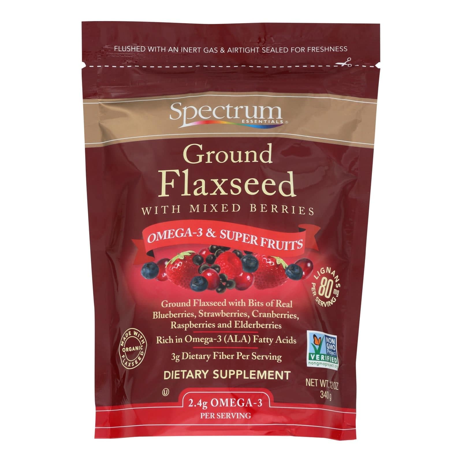Buy Spectrum Essentials Ground Flax With Mixed Berries - 12 Oz  at OnlyNaturals.us