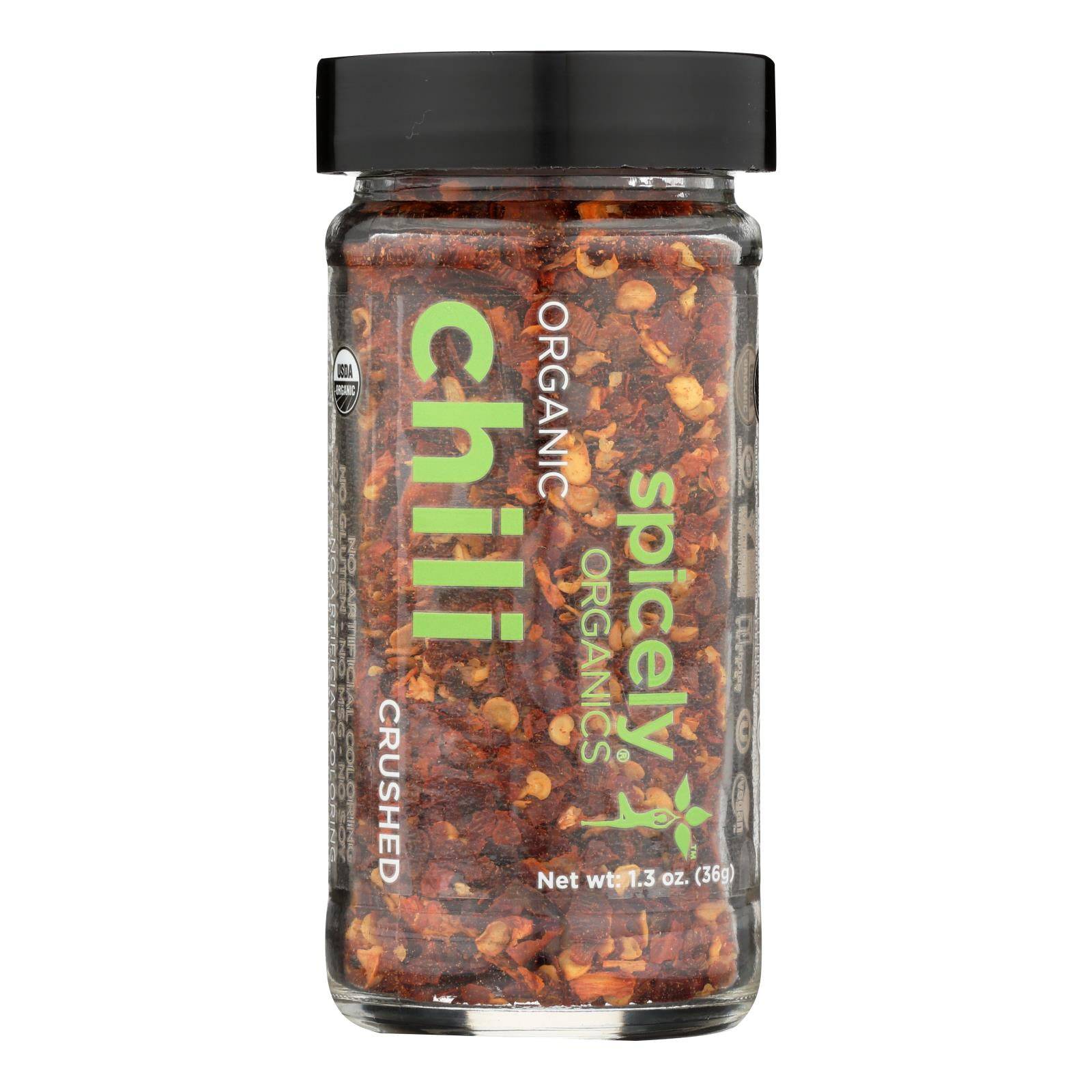 Spicely Organics - Organic Chili - Crushed - Case Of 3 - 1.3 Oz. | OnlyNaturals.us