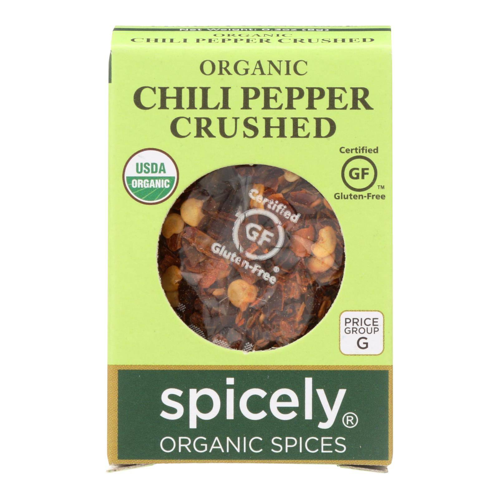 Spicely Organics - Organic Chili Pepper - Crushed - Case Of 6 - 0.3 Oz. | OnlyNaturals.us
