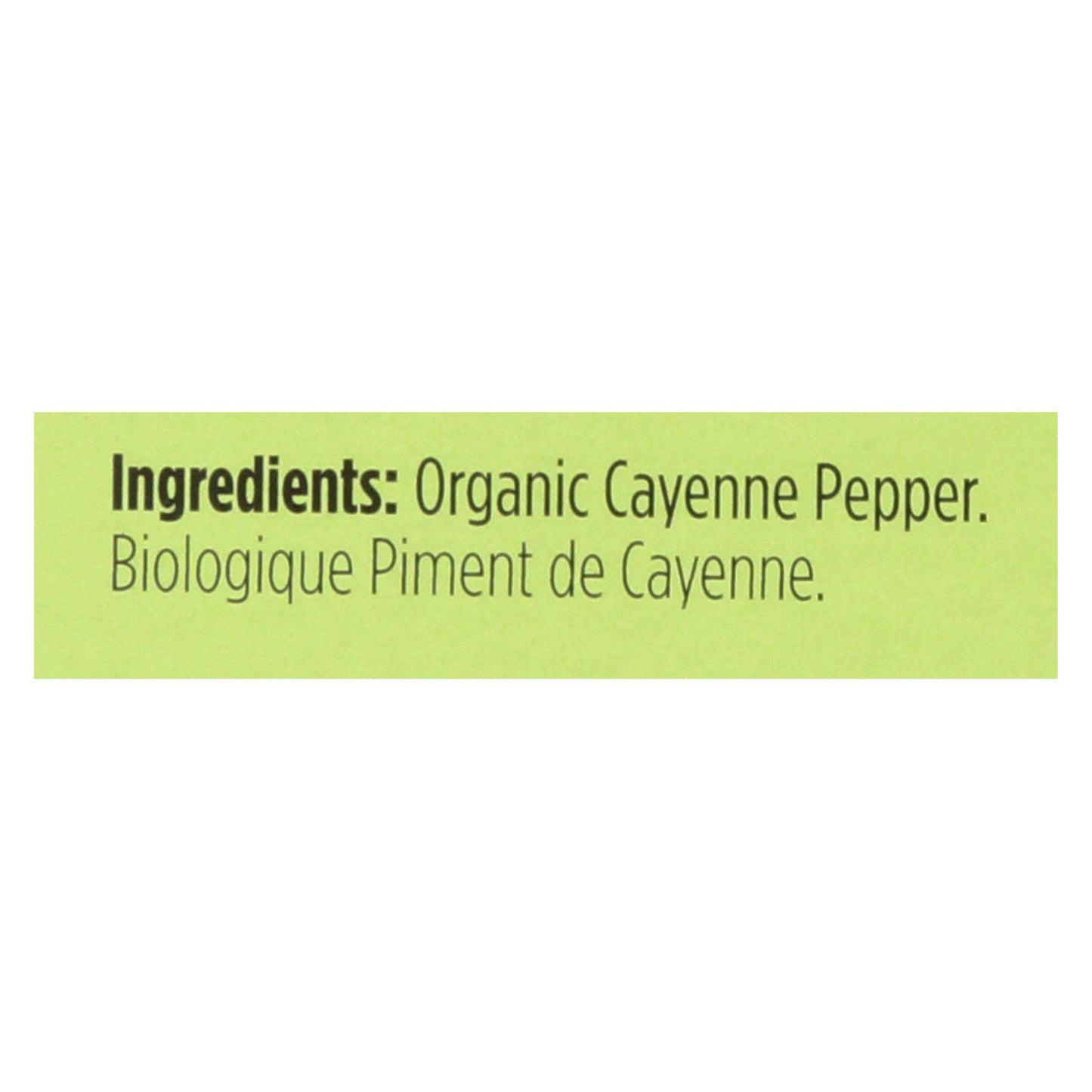 Spicely Organics - Organic Cayenne Pepper - Case Of 6 - 0.45 Oz. | OnlyNaturals.us
