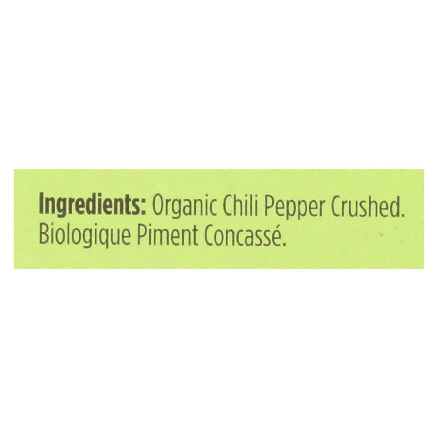 Spicely Organics - Organic Chili Pepper - Crushed - Case Of 6 - 0.3 Oz. | OnlyNaturals.us