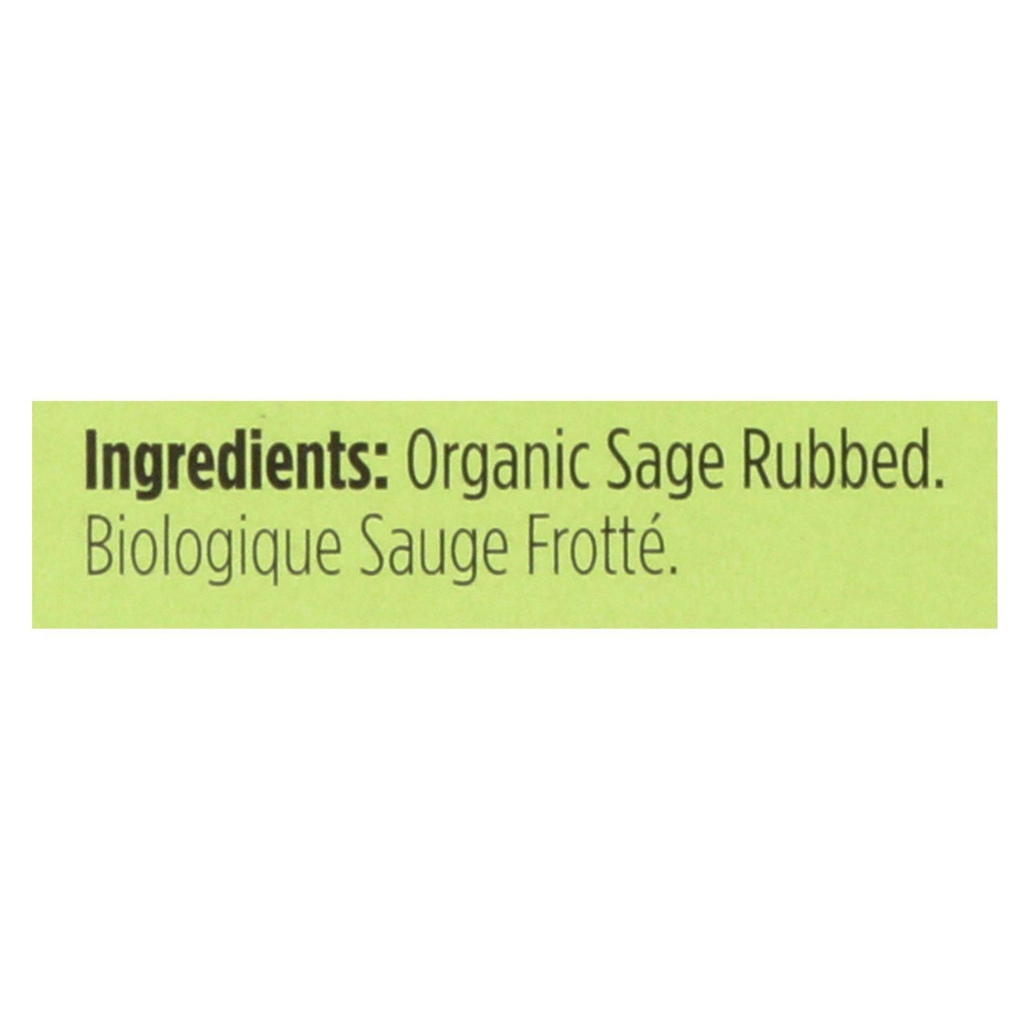 Buy Spicely Organics - Organic Sage - Rubbed - Case Of 6 - 0.1 Oz.  at OnlyNaturals.us