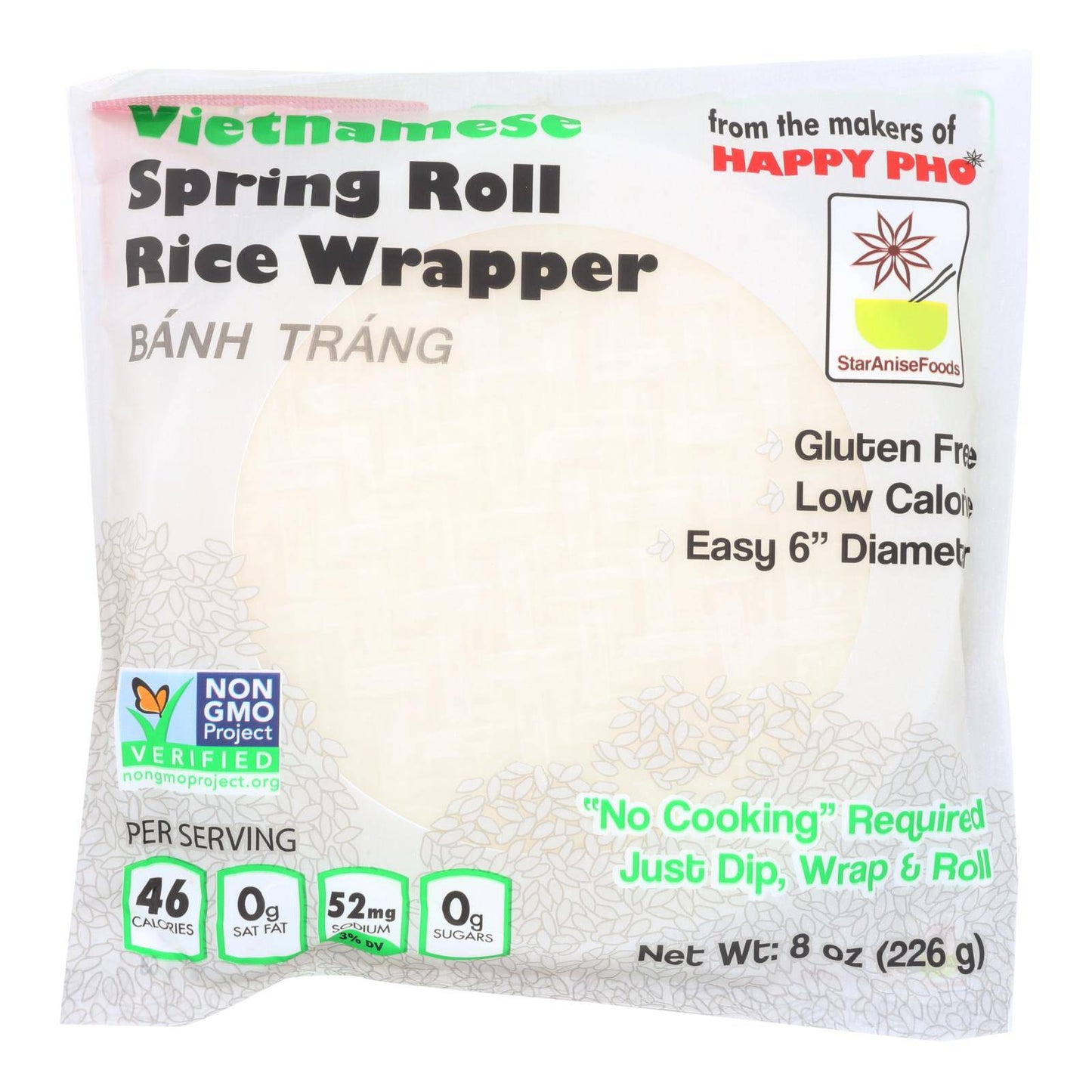 Star Anise Foods Vietnamese Spring Roll Rice Wrapper  - Case Of 12 - 8 Oz | OnlyNaturals.us