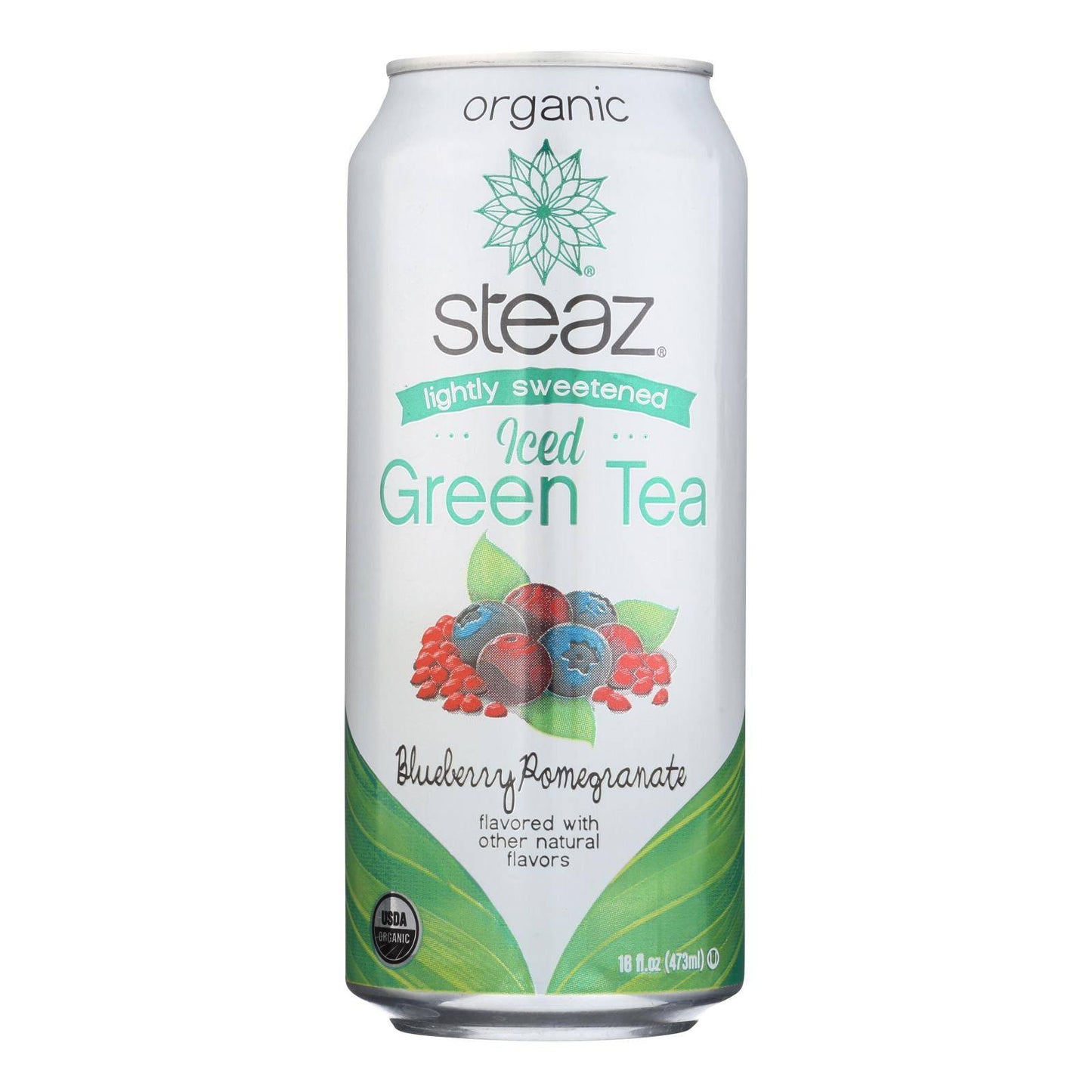 Buy Steaz Lightly Sweetened Green Tea - Blueberry Pomegranate - Case Of 12 - 16 Fl Oz.  at OnlyNaturals.us