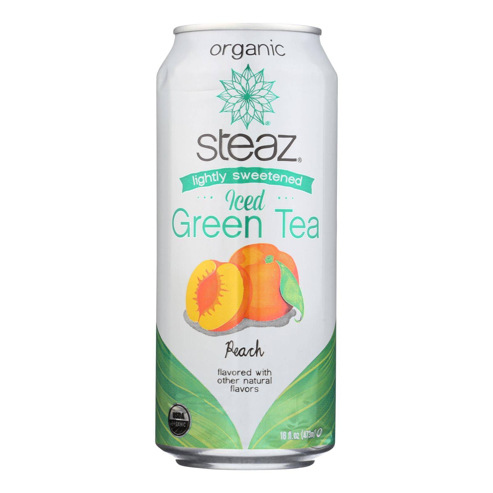 Buy Steaz Lightly Sweetened Green Tea - Peach - Case Of 12 - 16 Fl Oz.  at OnlyNaturals.us