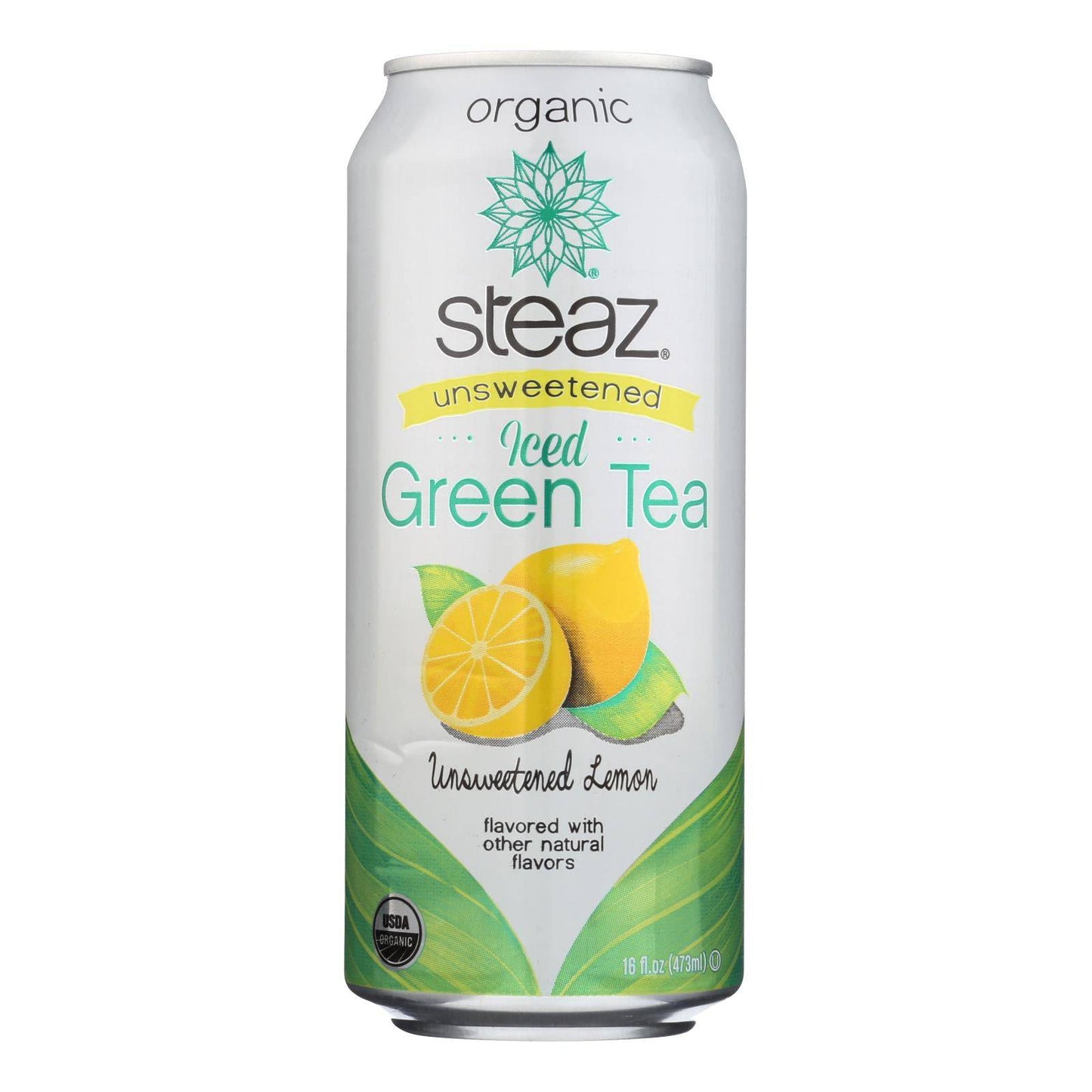 Buy Steaz Unsweetened Green Tea - Lemon - Case Of 12 - 16 Fl Oz.  at OnlyNaturals.us