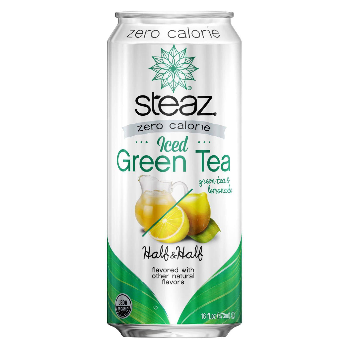 Buy Steaz Zero Calorie Green Tea - Half And Half - Case Of 12 - 16 Fl Oz.  at OnlyNaturals.us