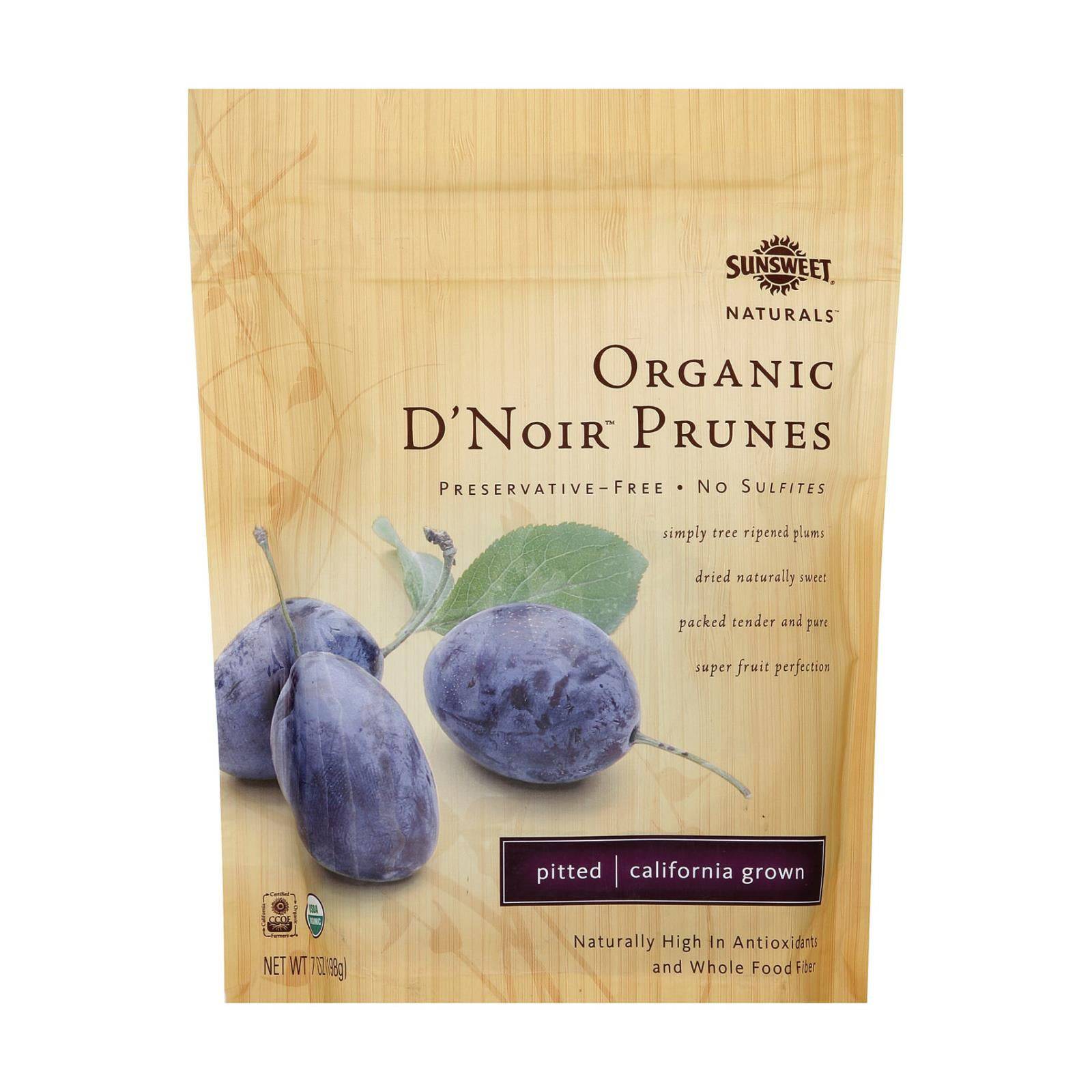 Buy Sunsweet Naturals Organic D'noir Prunes - Case Of 12 - 7 Oz.  at OnlyNaturals.us