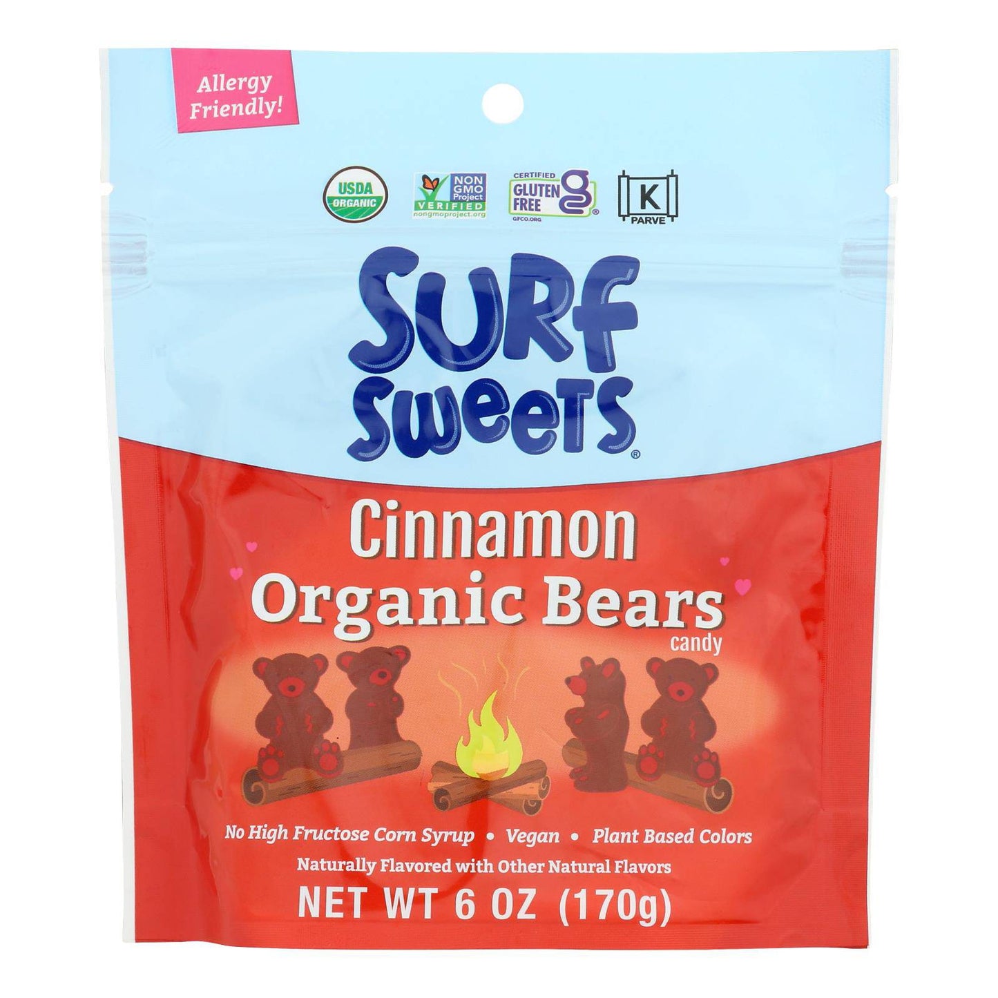 Surf Sweets - Candy Cinnamon Bears - Case Of 8-6 Oz | OnlyNaturals.us