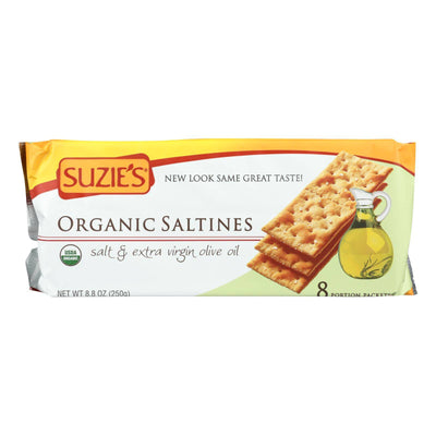Suzie's Organic Saltines - Salt And Extra Virgin Olive Oil - Case Of 12 - 8.8 Oz. | OnlyNaturals.us