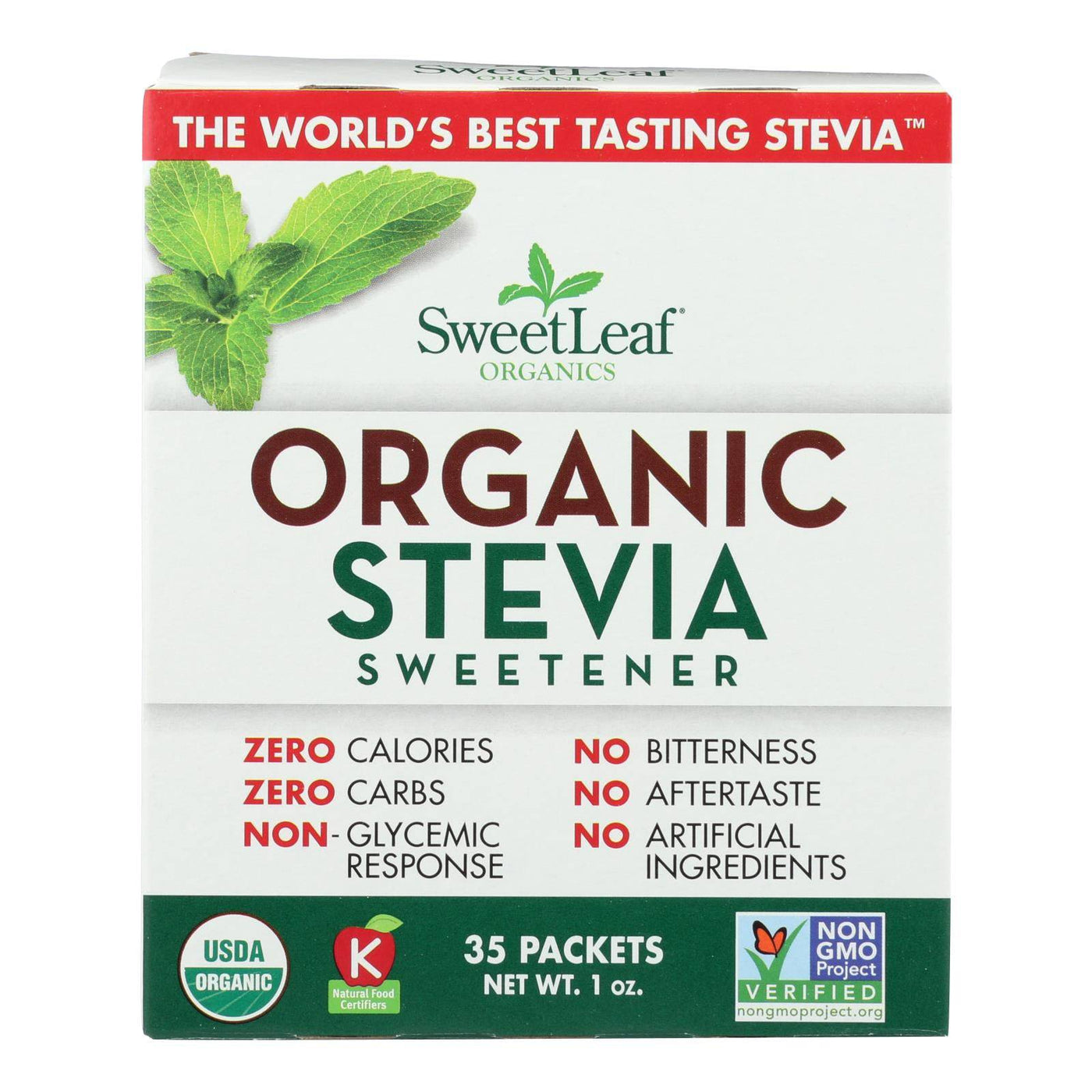 Sweet Leaf Sweetener - Organic - Stevia - 35 Count | OnlyNaturals.us