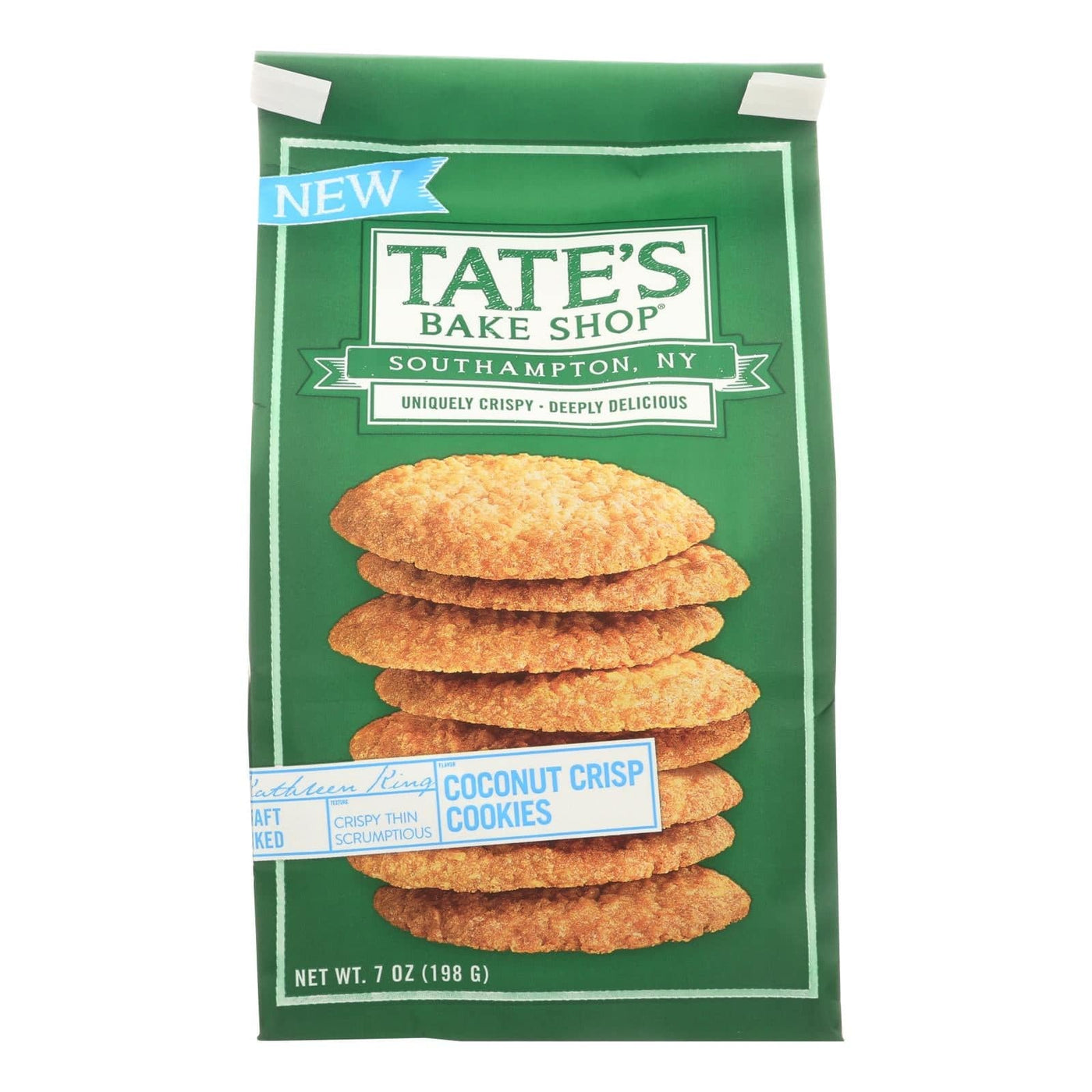 Tate's Bake Shop Coconut Crisp Cookies  - Case Of 12 - 7 Oz | OnlyNaturals.us