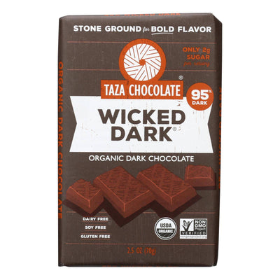 Taza Chocolate Stone Ground Organic Dark Chocolate Bar - Wicked Dark - Case Of 10 - 2.5 Oz. | OnlyNaturals.us