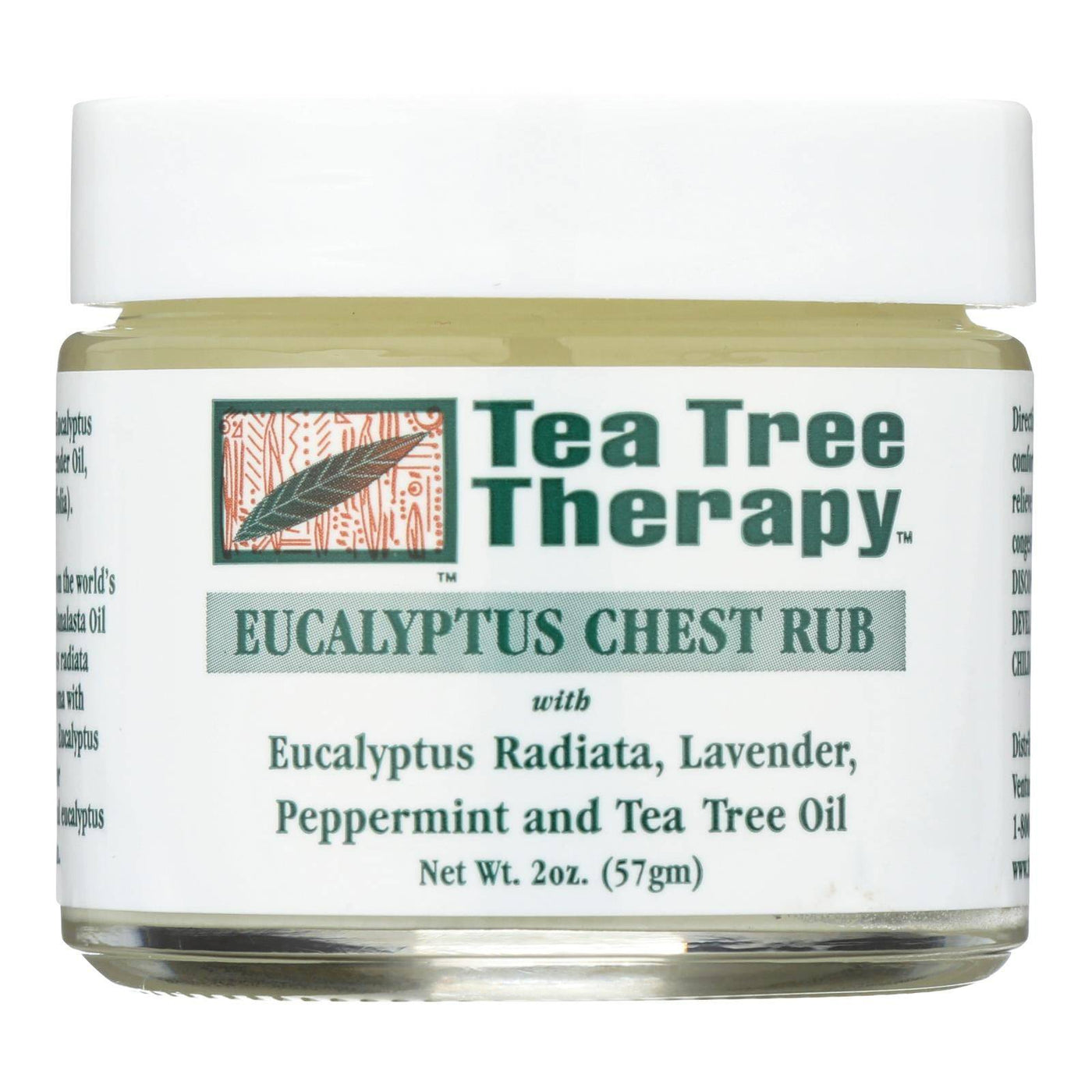 Buy Tea Tree Therapy Eucalyptus Chest Rub Eucalyptus Australiana Lavender Peppermint And Tea Tree Oil - 2 Oz  at OnlyNaturals.us