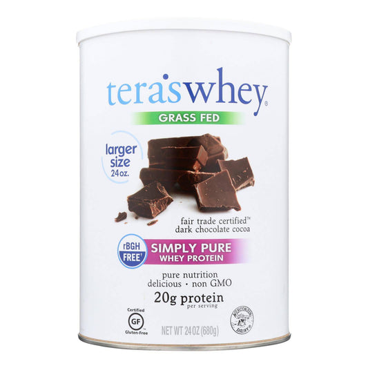 Tera's Whey Protein - Rbgh Free - Fair Trade Dark Chocolate - 24 Oz | OnlyNaturals.us