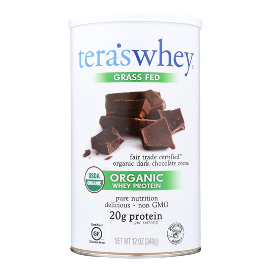 Buy Teras Whey Protein Powder - Whey - Organic - Fair Trade Certified Dark Chocolate Cocoa - 12 Oz  at OnlyNaturals.us