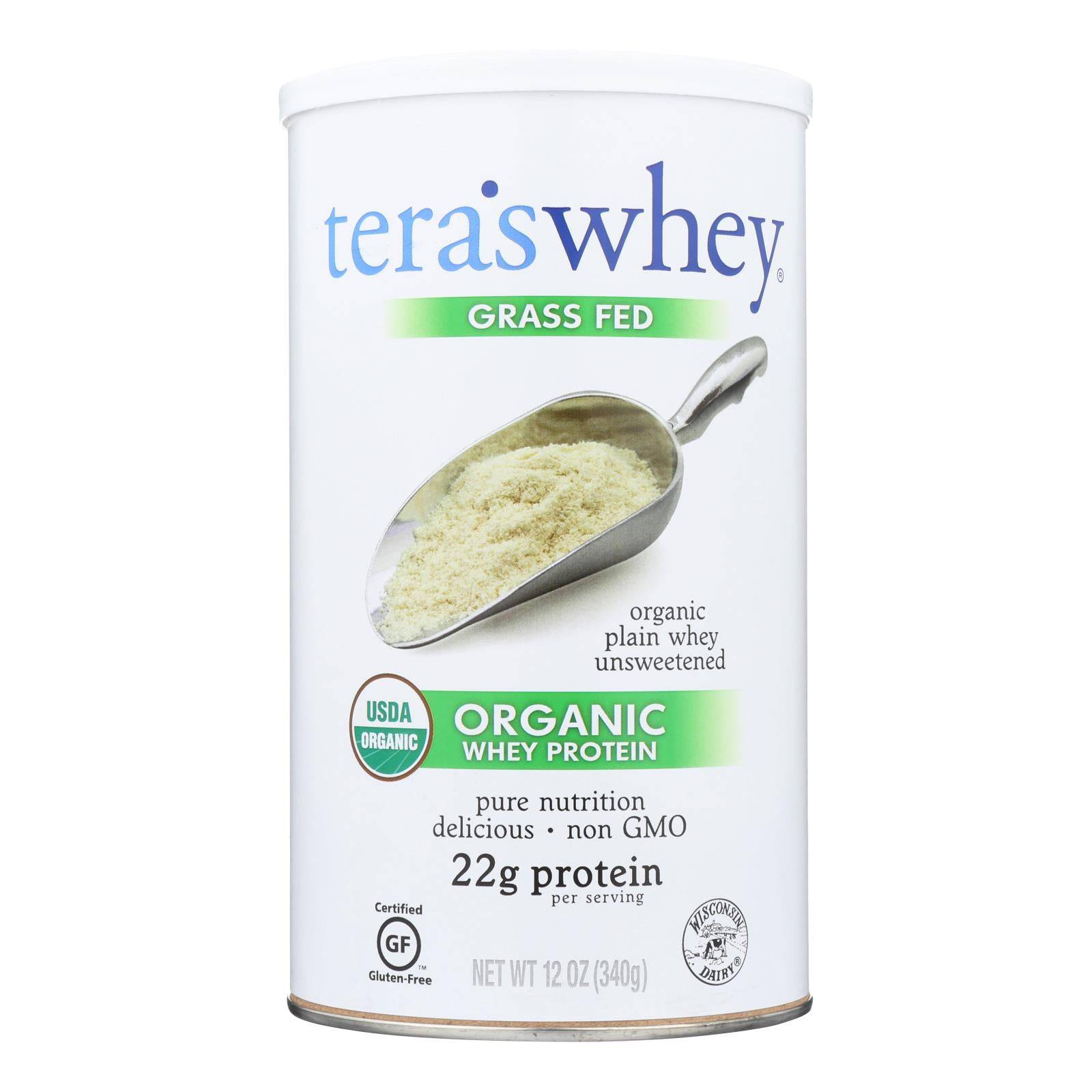 Teras Whey Protein Powder - Whey - Organic - Plain Unsweetened - 12 Oz | OnlyNaturals.us