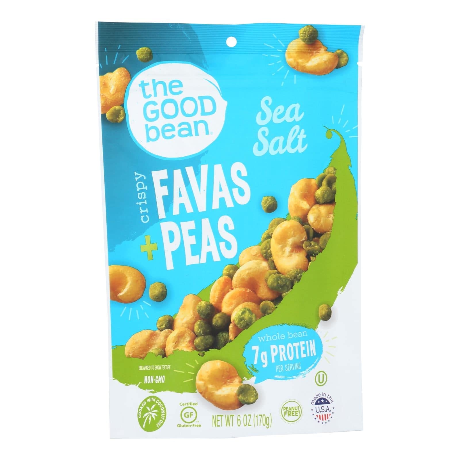 The Good Bean Fava-peas - Sea Salt - Case Of 6 - 6 Oz | OnlyNaturals.us