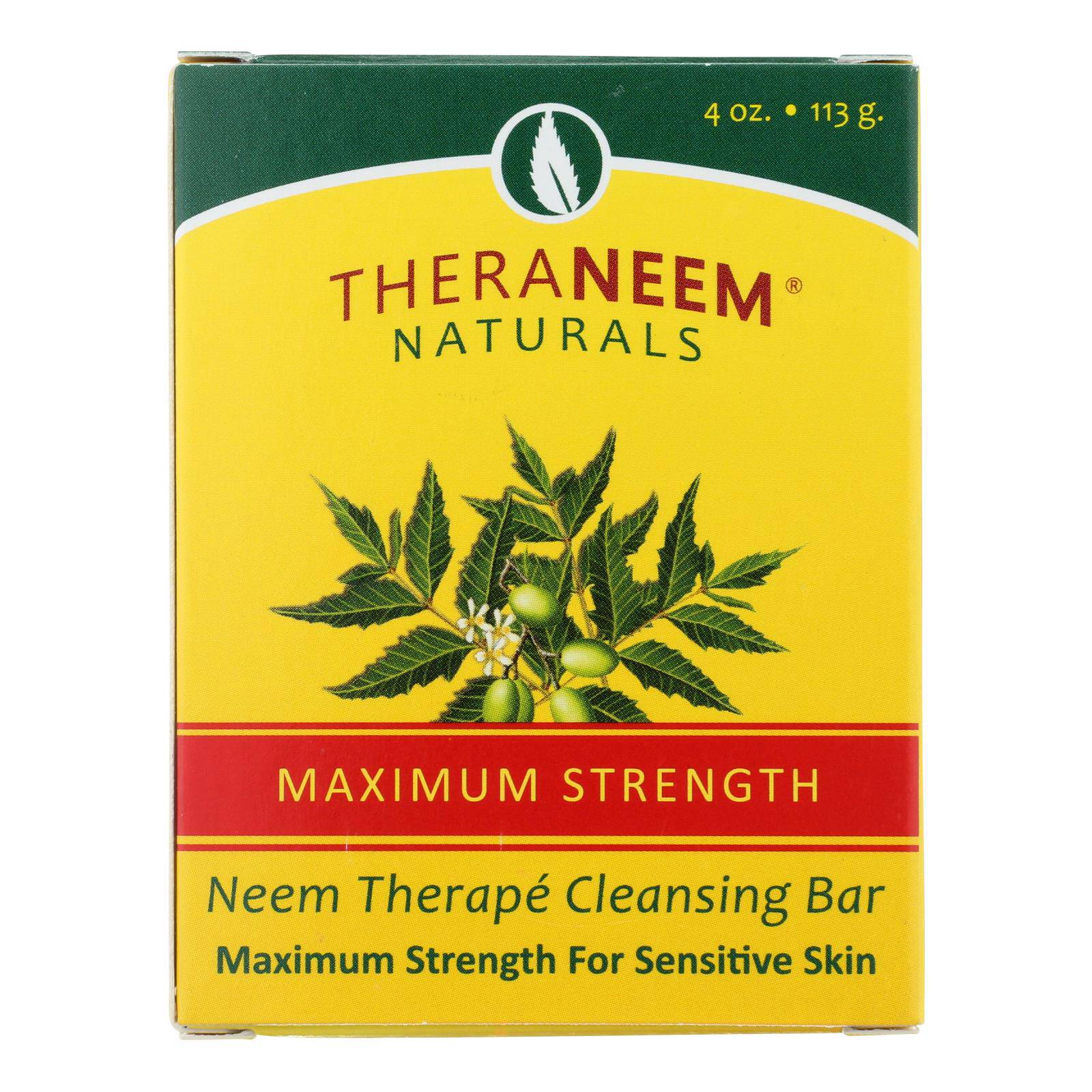 Theraneem Naturals Maximum Strength Neem Therape Cleansing Bar  - Case Of 3 - 4 Oz | OnlyNaturals.us