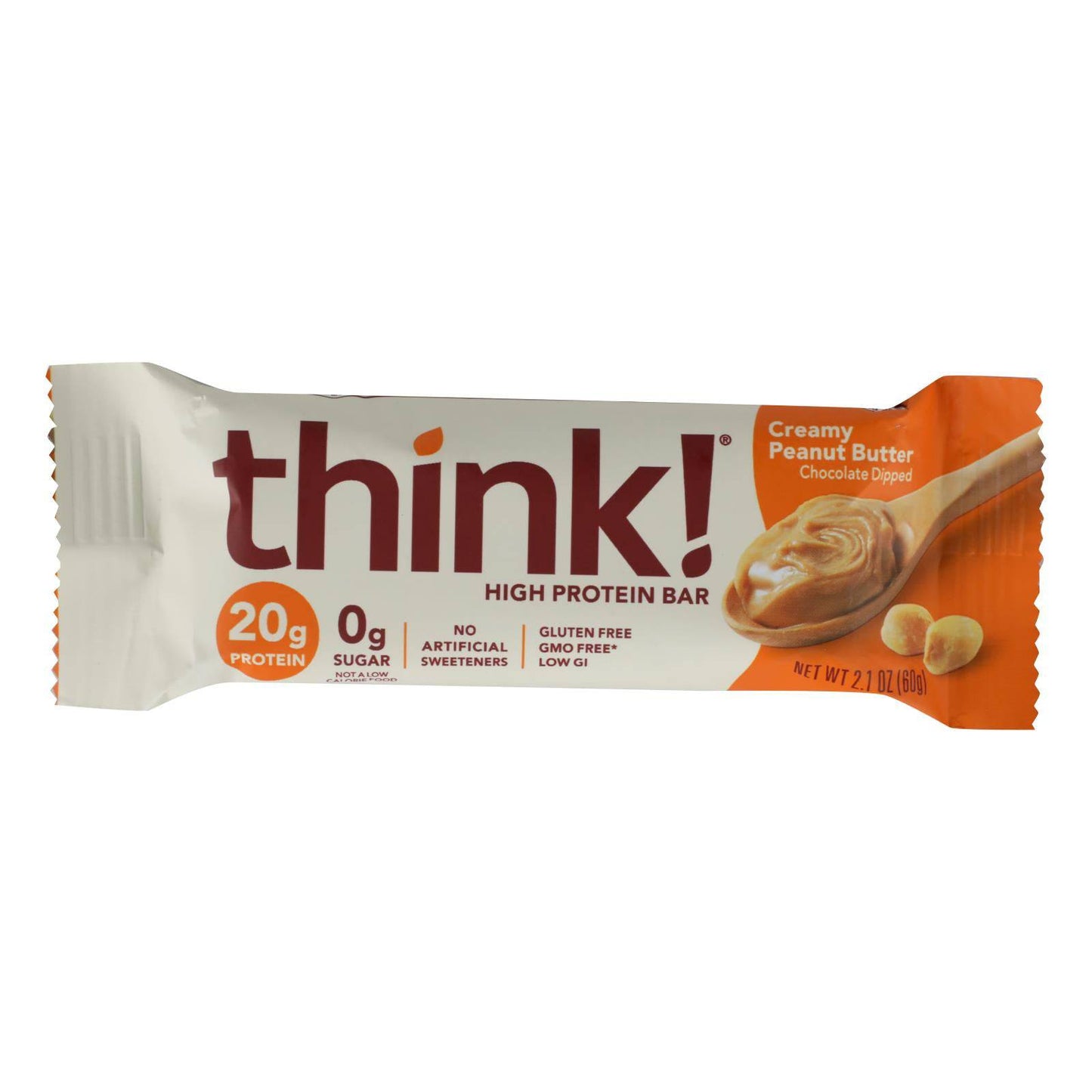 Buy Think Products Thin Bar - Creamy Peanut Butter - Case Of 10 - 2.1 Oz  at OnlyNaturals.us