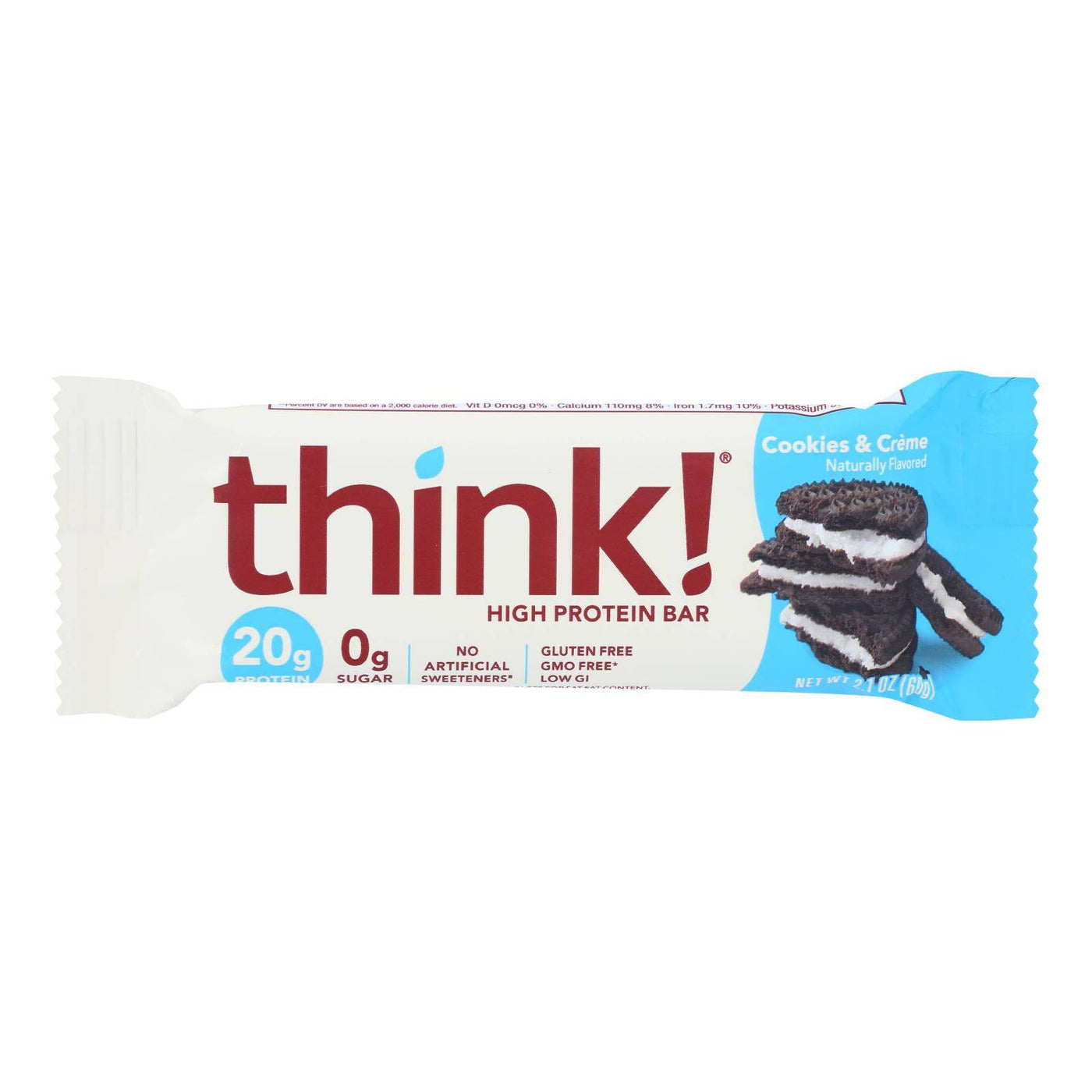 Think Products Thinkthin High Protein Bar - Cookies And Creme - 2.1 Oz - Case Of 10 | OnlyNaturals.us