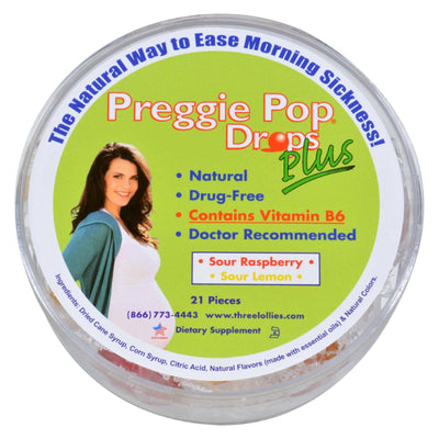 Three Lollies Preggie Drops Plus With Vitamin B6 - 21 Pack | OnlyNaturals.us
