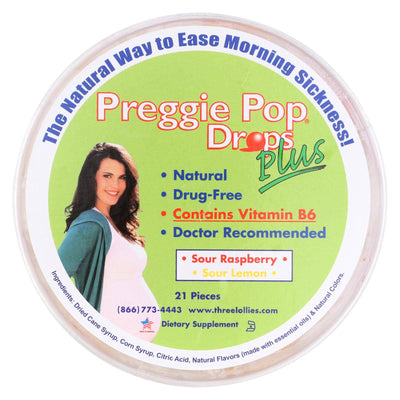Three Lollies Preggie Drops Plus With Vitamin B6 - 21 Pack | OnlyNaturals.us