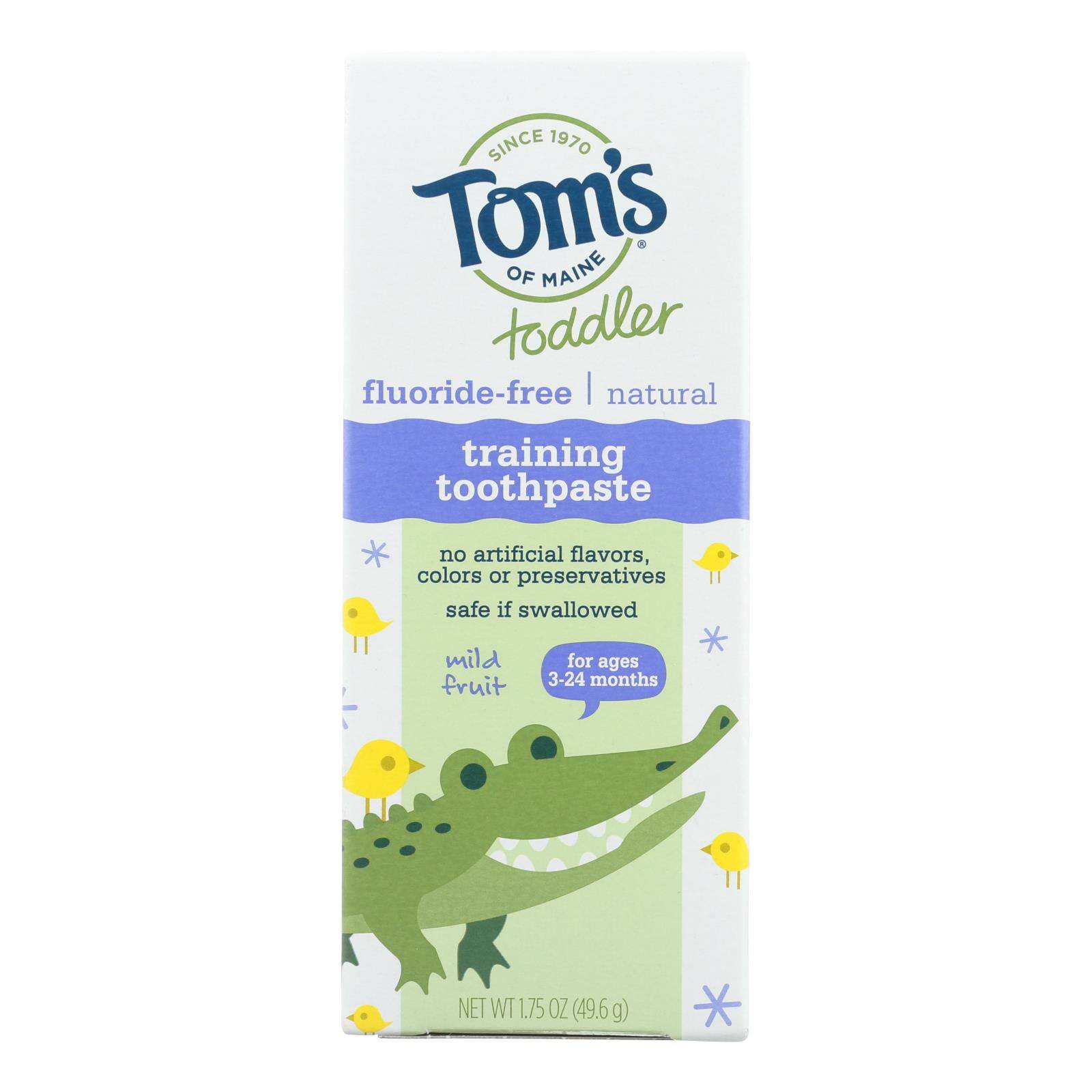 Buy Tom's Of Maine Toothpaste - Toddler Training - Natural - Fluoride Free - Mild Fruit - 1.75 Oz - Case Of 6  at OnlyNaturals.us