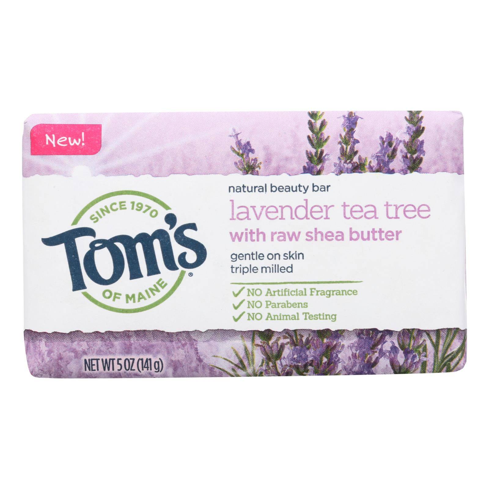 Buy Tom's Of Maine Beauty Bar Soap - Lavender Tea Tree - Case Of 6 - 5 Oz  at OnlyNaturals.us