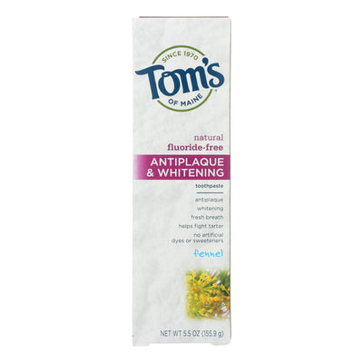 Buy Tom's Of Maine Antiplaque And Whitening Toothpaste Fennel - 5.5 Oz - Case Of 6  at OnlyNaturals.us