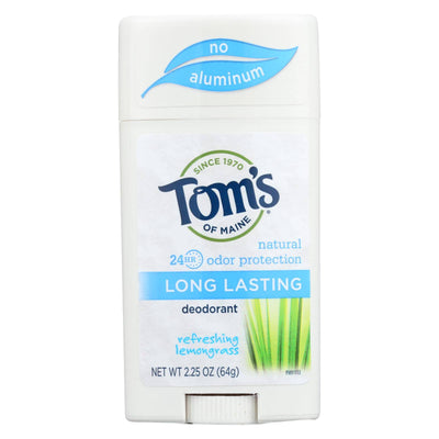 Tom's Of Maine Natural Long-lasting Deodorant Stick Lemongrass - 2.25 Oz - Case Of 6 | OnlyNaturals.us