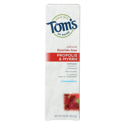 Buy Tom's Of Maine Propolis And Myrrh Toothpaste Cinnamint - 5.5 Oz - Case Of 6  at OnlyNaturals.us