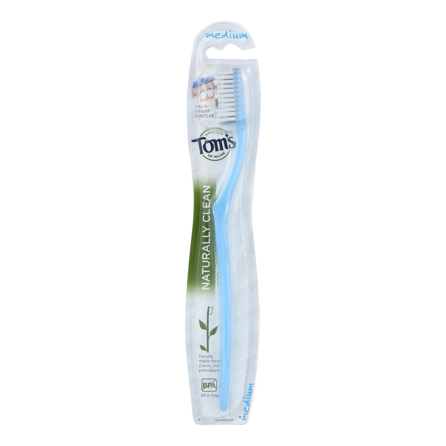 Tom's Of Maine Toothbrush - Naturally Clean - Adult - Medium - 1 Count - Case Of 6 | OnlyNaturals.us