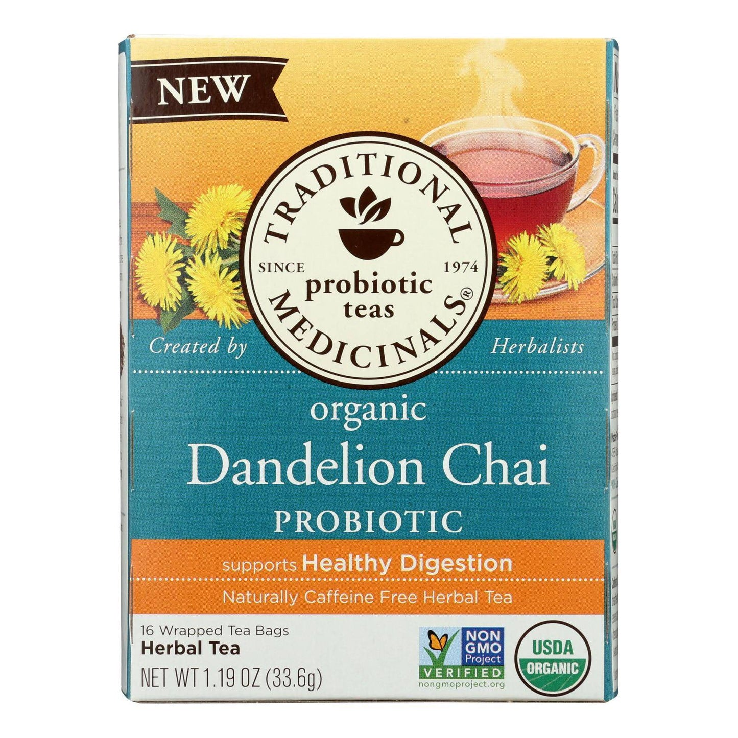 Traditional Medicinals - Probtc Tea Dandeln Ch - Case Of 6 - 16 Bag | OnlyNaturals.us