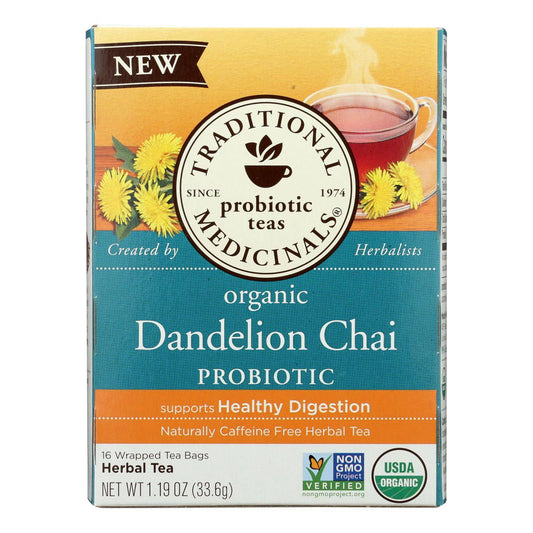 Traditional Medicinals - Probtc Tea Dandeln Ch - Case Of 6 - 16 Bag | OnlyNaturals.us