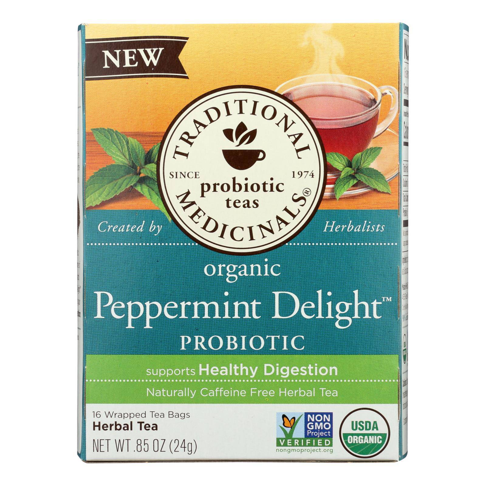 Traditional Medicinals - Probtc Tea Pprmnt Del - Case Of 6 - 16 Bag | OnlyNaturals.us