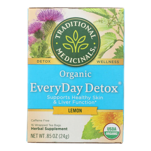 Traditional Medicinals Lemon Everyday Detox Herbal Tea - 16 Tea Bags - Case Of 6 | OnlyNaturals.us