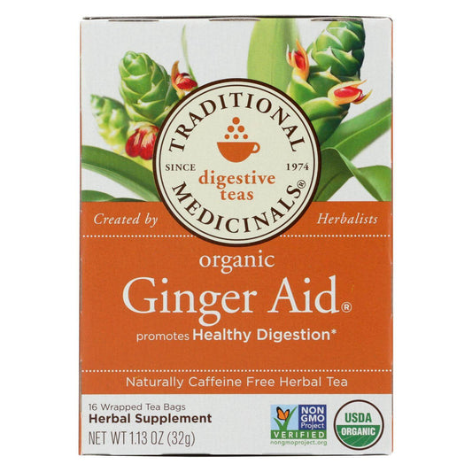 Buy Traditional Medicinals Organic Ginger Aid Herbal Tea - 16 Tea Bags - Case Of 6  at OnlyNaturals.us