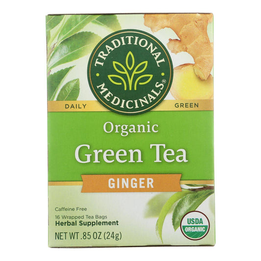 Traditional Medicinals Organic Green Tea Ginger - Case Of 6 - 16 Bags | OnlyNaturals.us