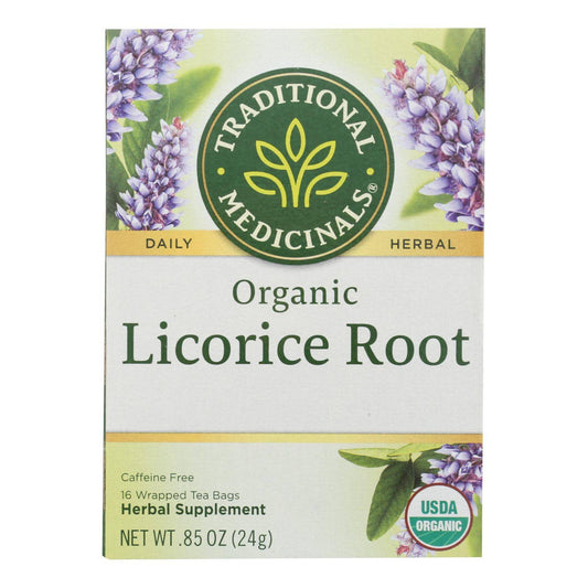 Traditional Medicinals Organic Licorice Root Herbal Tea - 16 Tea Bags - Case Of 6 | OnlyNaturals.us