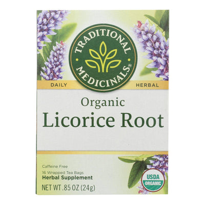 Traditional Medicinals Organic Licorice Root Herbal Tea - 16 Tea Bags - Case Of 6 | OnlyNaturals.us