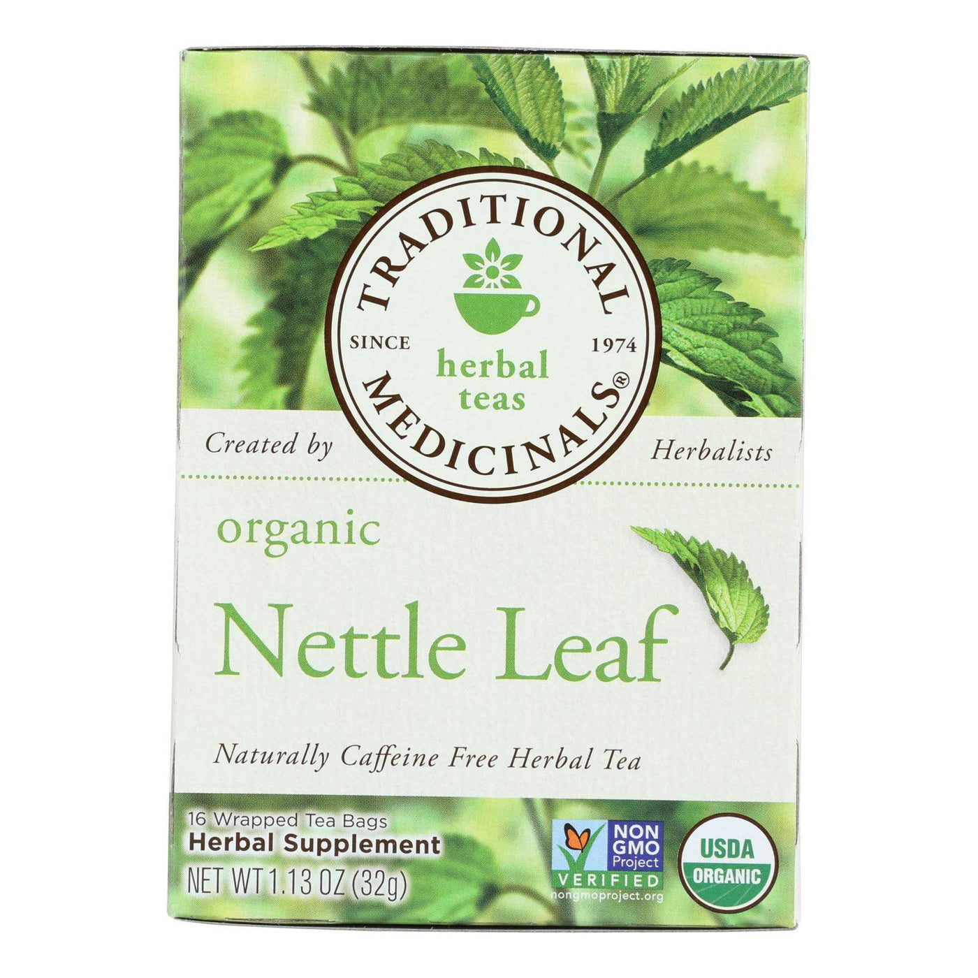 Traditional Medicinals Organic Nettle Leaf Herbal Tea - 16 Tea Bags - Case Of 6 | OnlyNaturals.us