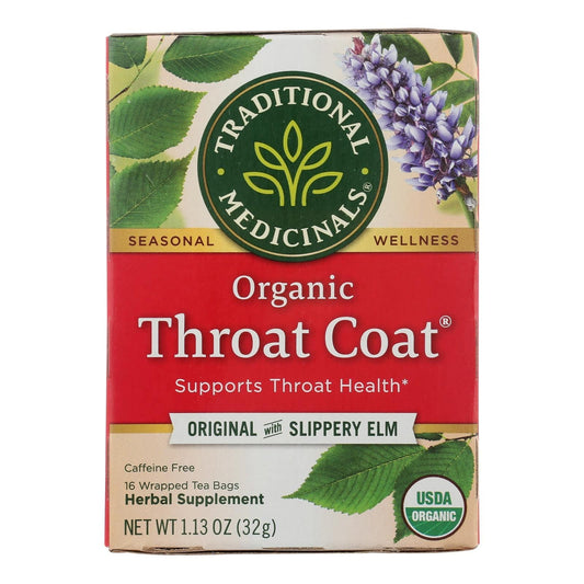 Buy Traditional Medicinals Organic Throat Coat Herbal Tea - 16 Tea Bags - Case Of 6  at OnlyNaturals.us