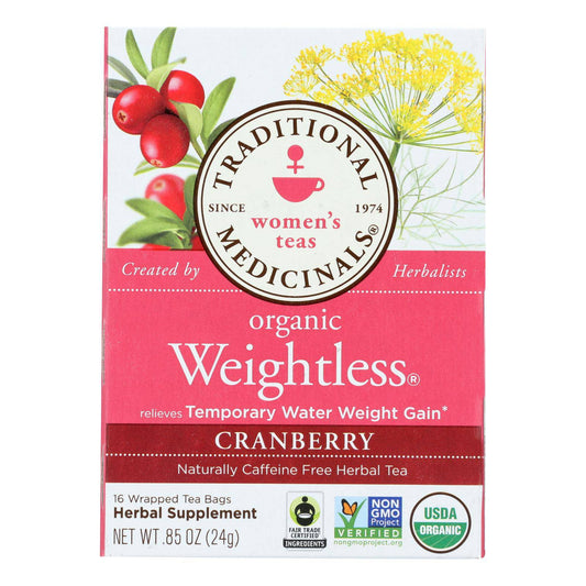 Buy Traditional Medicinals Organic Weightless Cranberry Herbal Tea - 16 Tea Bags - Case Of 6  at OnlyNaturals.us