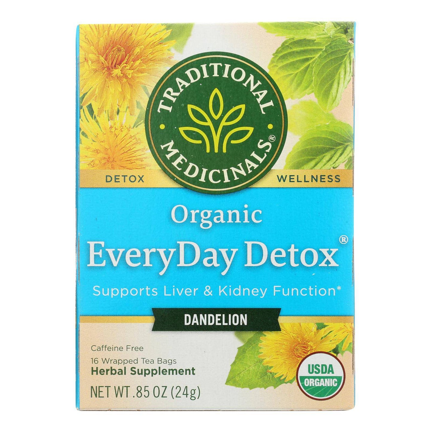 Traditional Medicinals Tea - Organc - Evrydy Detox - Dndln - 16 Ct - 1 Case | OnlyNaturals.us