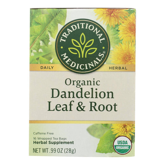 Traditional Medicinals Tea - Organc - Hrbl - Dndln Leaf Rt - 16 Ct - 1 Case | OnlyNaturals.us