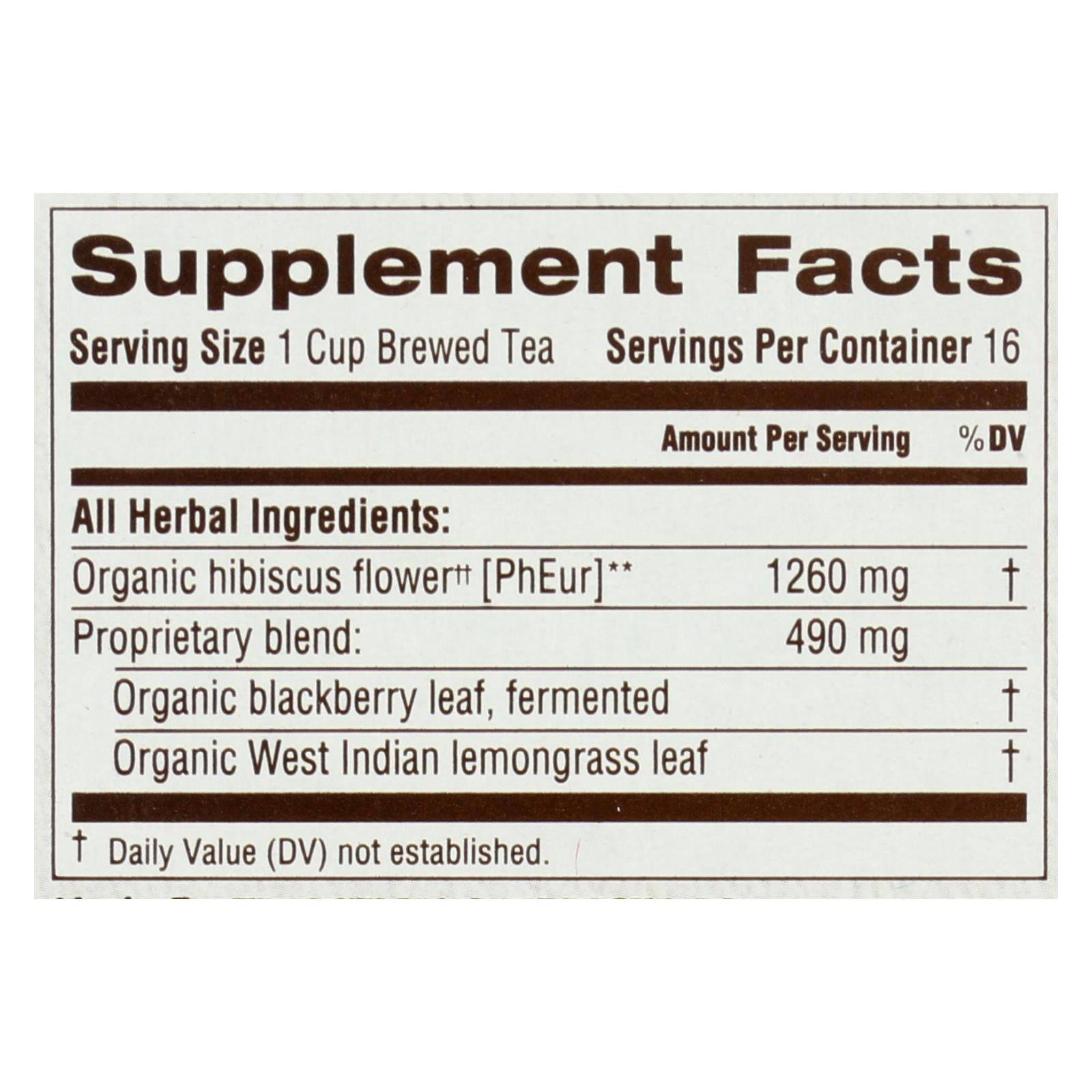 Traditional Medicinals Organic Herbal Tea - Hibiscus - Case Of 6 - 16 Bags | OnlyNaturals.us