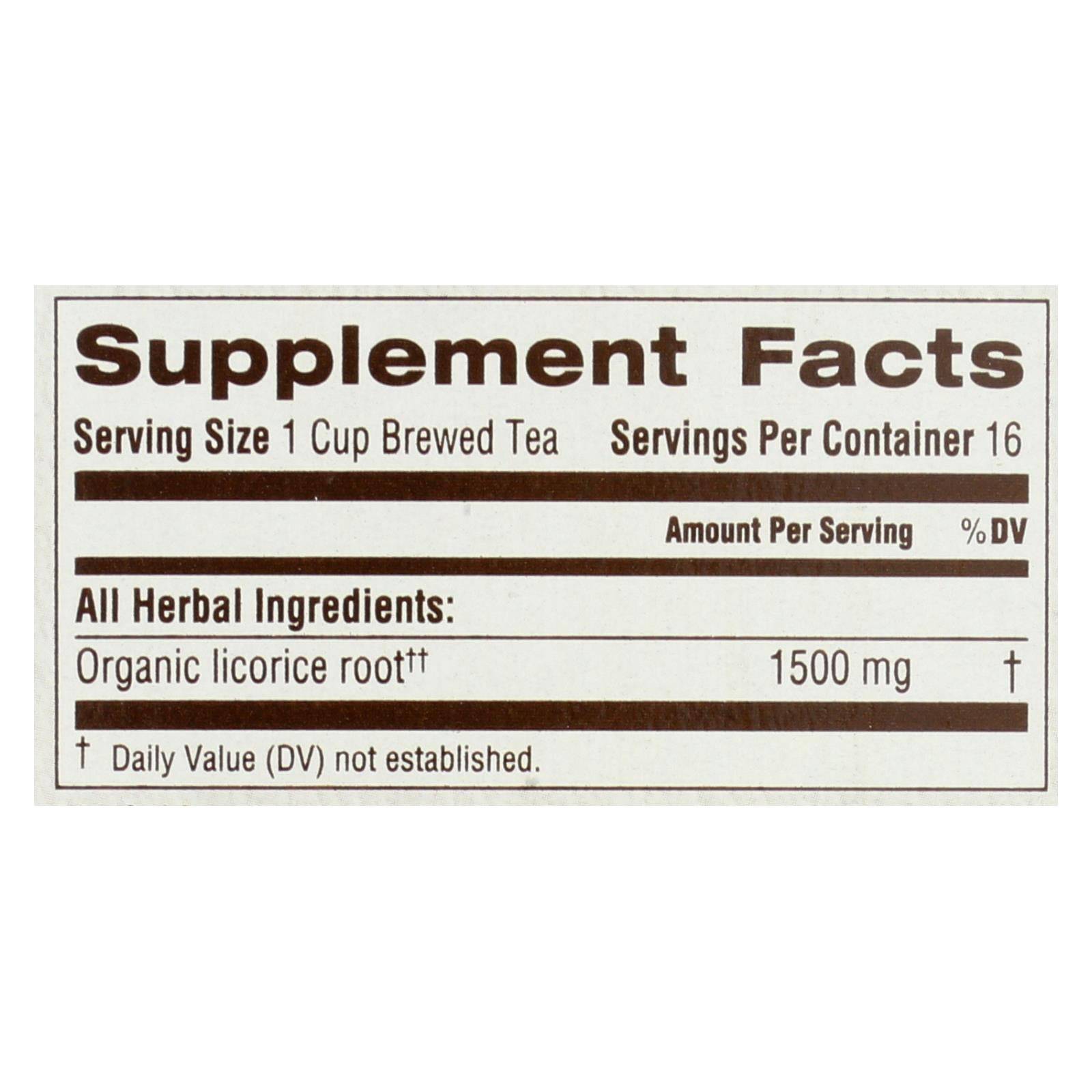 Traditional Medicinals Organic Licorice Root Herbal Tea - 16 Tea Bags - Case Of 6 | OnlyNaturals.us