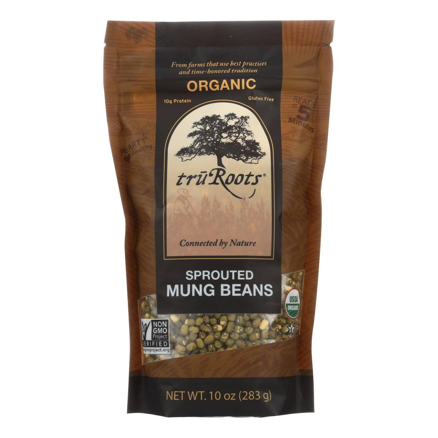Truroots Organic Mung Beans - Sprouted - Case Of 6 - 10 Oz. | OnlyNaturals.us