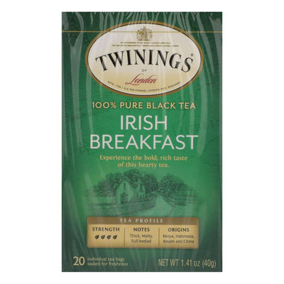 Twinings Tea Breakfast Tea - Irish - Case Of 6 - 20 Bags | OnlyNaturals.us